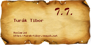 Turák Tibor névjegykártya
